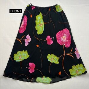 Ronni Nicole Petite Floral Skirt‎ Black A-Line Rhinestone Accents *SIZE UNKNOWN